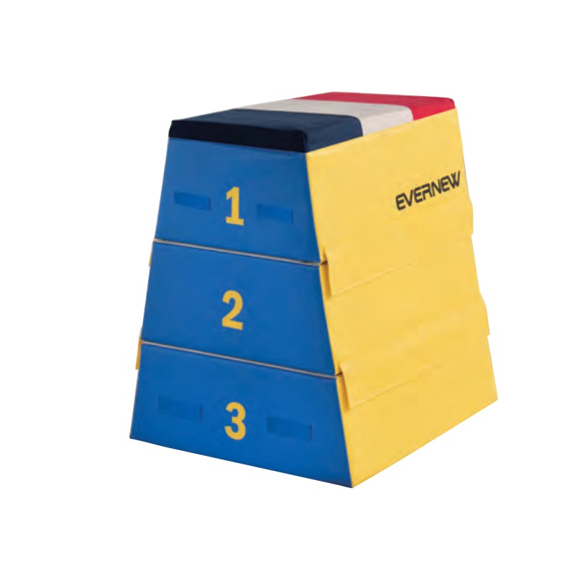 フォームとび箱3段 EKF338 50-30×60×60cm 体操 ソフトとび箱 ターポリン 防炎 帆布 合成スポンジ EVERN..
