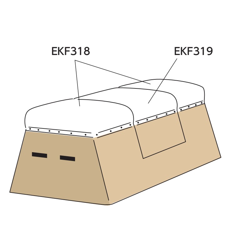 受注生産 センターヘッド用リペアセット EKF319 体操 とび箱 リペアセット 帆布 フェルト テープ 釘 鋲 EVERNEW エバニュー SスD