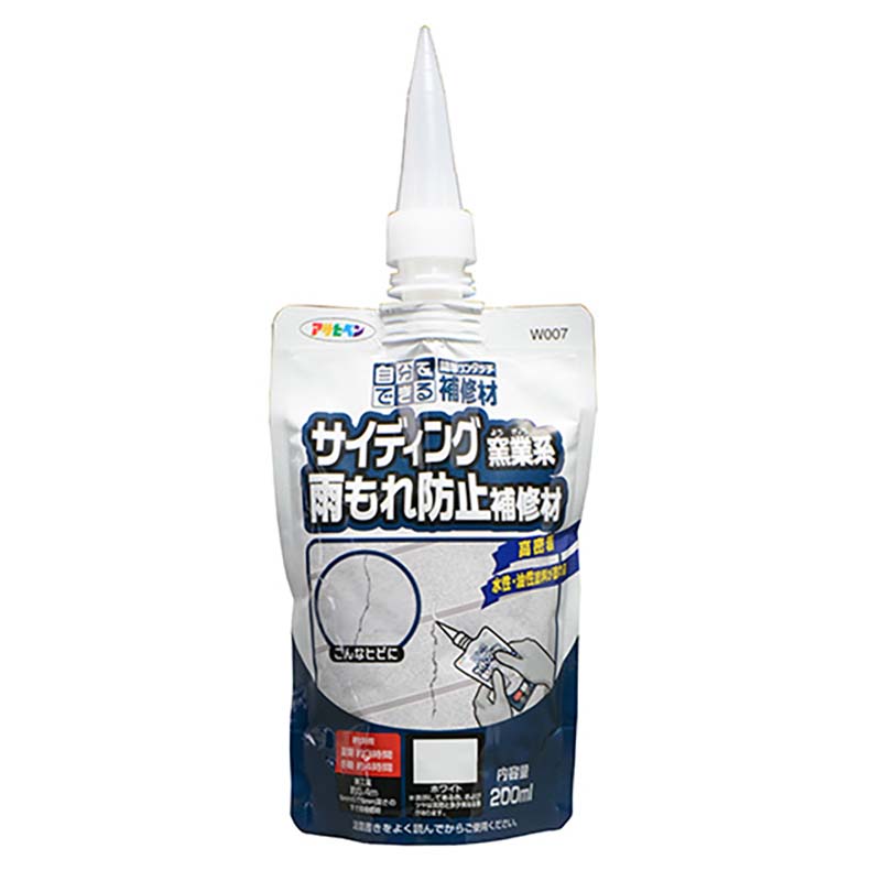 カベ用 補修材 サイディング窯業系雨もれ防止補修材 200ml ホワイト ワンタッチ式 屋外 補修 アサヒペン 福KD