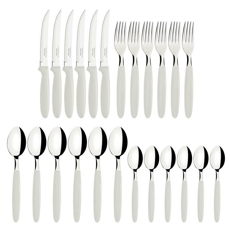 樂天商城 - カトラリーセット イパネマ テーブルウェア 24pc ホワイト 23399/891 カトラリー BBQ シュラスコ トラモンティーナ 福KD