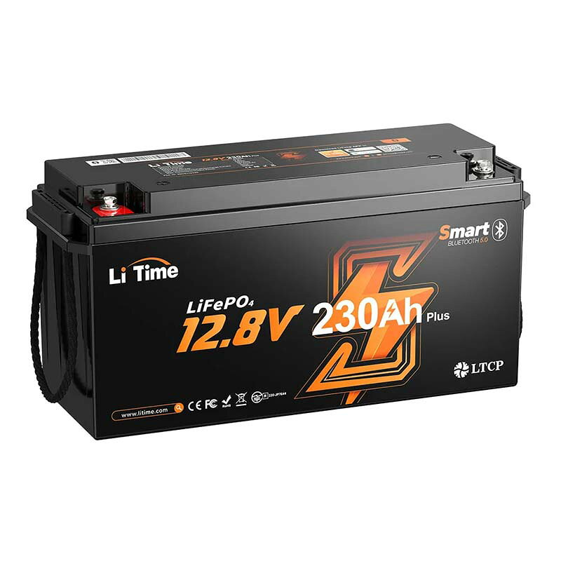 バッテリー LiTime 12V 230Ah Bluetooth付きディープサイクルバッテリー L12V230-2...