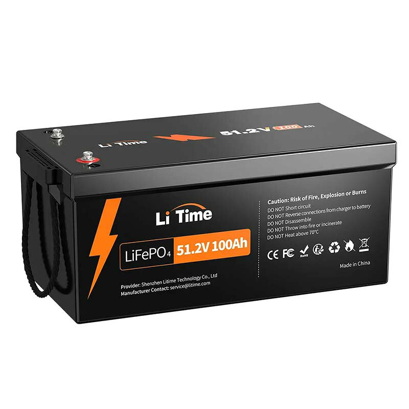 バッテリー LiTime 51.2V 100Ah 5Kwh バッテリー L51.2V100-100-BASIC-16-A250 電...