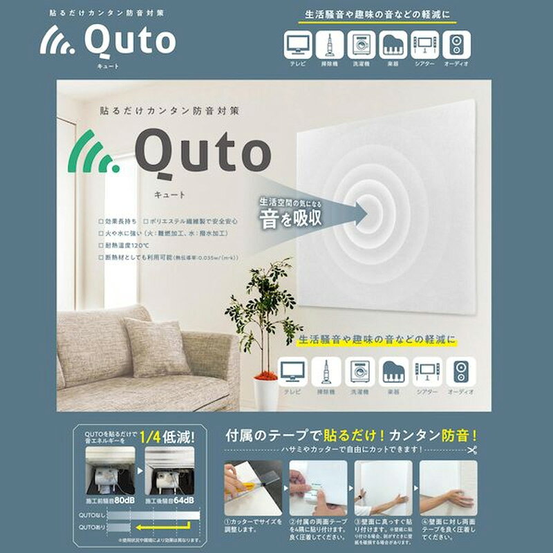 プラスワイズ ホームセンター店の吸音材 QUTO WBK-07 35×910×910 10枚セット 吸音パネル 吸音スポンジ 音の悩み 雑音 予防 防止 遮音 遮音材 プロ WAKI 和気産業 D｜アングル3