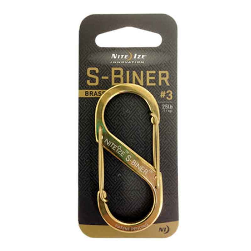 カラビナ エスビナーブラス #3 NI02708 3個セット S-BINER 収納 キャンプ アウトドア 持ち運び ナイトアイズ NITE IZE 福KD 送料無料 メール便