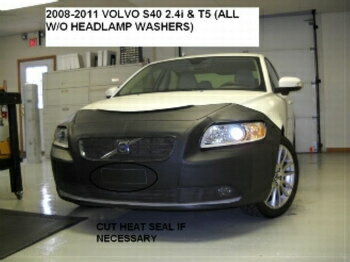 ボルボ フルブラ Lebra Front End Mask Bra Fits Volvo S40 2.4i & T5 w/o head lamp washer 2008-2011 リブラフロントエンドは、ブラがボルボS40の2.4i＆T5 W / Oヘッドランプウォッシャー2008年から2011年にフィットマスク