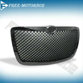 クライスラー グリル For 05-10 Chrysler 300 300C Mesh Style Front Grille Grill Black 5月10日のためのクライスラー300 300Cメッシュスタイルフロントグリルグリルブラック