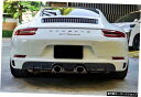 【本物のカーボンファイバー製】ポルシェ911991.2に最適モディファイドスモールサラウンドカーボンファイバーフロントサイドスカートアウトリップリアスポイラーテ...
