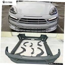 958.2スタイルFrpワイドボディキットフロントバンパーリアバンパーサイドスカートポルシェカイエン用エプロンホイール眉毛958.215-17 958.2 a ...
