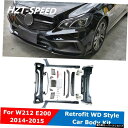 PP未塗装車体キットフロントリアバンパーサイドスカートベンツ用リアスポイラーW212E200E260E300リフィットWDスタイル2014-2015 PP Un...