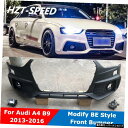 アウディA4A4LB9用PU未塗装車体キットフロントバンパーフォグランプBEスタイル2013-2016を変更 PU Unpainted Car Body Kit...