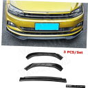 【3PCS】フォルクスワーゲンVWポロプラス2019フロントリップスポイラーABSブラックヘッドバンパーエプロンチンショベルガードカースタイリング用 【3 PC...