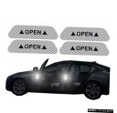 【4PCSシルバー】4PCS/セットカードアステッカーユニバーサル安全警告マークOPEN自動車用高反射テープエクステリアバイクヘルメット 【4PCS Silver】4PCS/Set Car Door Stickers Universal Safety Warning Mark OPEN High Reflective Tape For Auto Accessories Exterior Bi