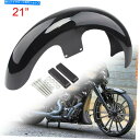 Front Fender 21 "ホイールラップフロントフェンダー鮮やかなブラック、ハーレーツーリングストリートグライドバッグ 21" Wheel Wrap Front Fender Vivid Black For Harley Touring Street Glide baggers