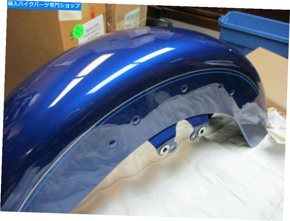 Front Fender ハーレーダビッドソンOEM Fltruフロントフェンダースーペリアブルー/シルバーストライプ58900164DWK Harley Davidson OEM FLTRU Front Fender Superior Blue/Silver Stripes 58900164DWK