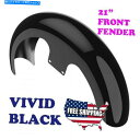 Front Fender 米国在庫ブラック21「ラッパーハガフロントフェンダー86+ハーリー US Stock Vivid Black 21" Reveal Wrapper Hugger Front Fender For 86+ Harley