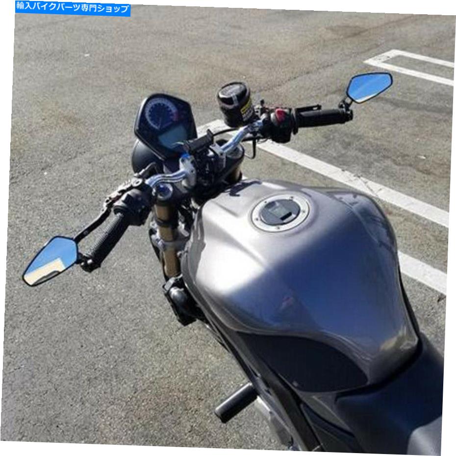 Mirror 7/8 "オートバイハンドルバーエンドCNCブラックミラーホンダスズキヤマハ勝利 7/8" Motorcycle ..