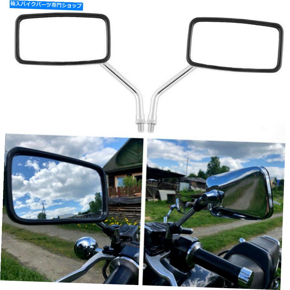 Mirror 勝利のラスベガスのハイボールクロスロードのための長方形のクロムオートバイのミラー10mm Rectangle Chrome Motorcycle Mirrors 10mm For Victory Vegas High Ball Cross Roads