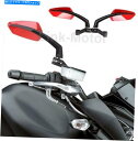Mirror 黒赤普遍的なオートバイの背面図サイドミラー8-10 mm川崎鈴木 BLACK RED UNIVERSAL MOTORCYCLE REAR VIEW SIDE MIRRORS 8-10MM FOR KAWASAKI SUZUKI