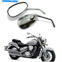 Mirror スズキブルバードのためのオートバイ10mm / m10クロームリアビューサイドミラー Motorcycle 10MM/M10 Chrome Rear View Side Mirrors for Suzuki Boulevard Models US