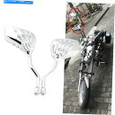 Mirror カスタムビルドオートバイ8mm 10mmクロムプラスチック+アルスカルリアビューサイドミラー Custom Built Motorcycle 8mm 10mm Chrome Plastic+AL Skull Rear View Side Mirrors