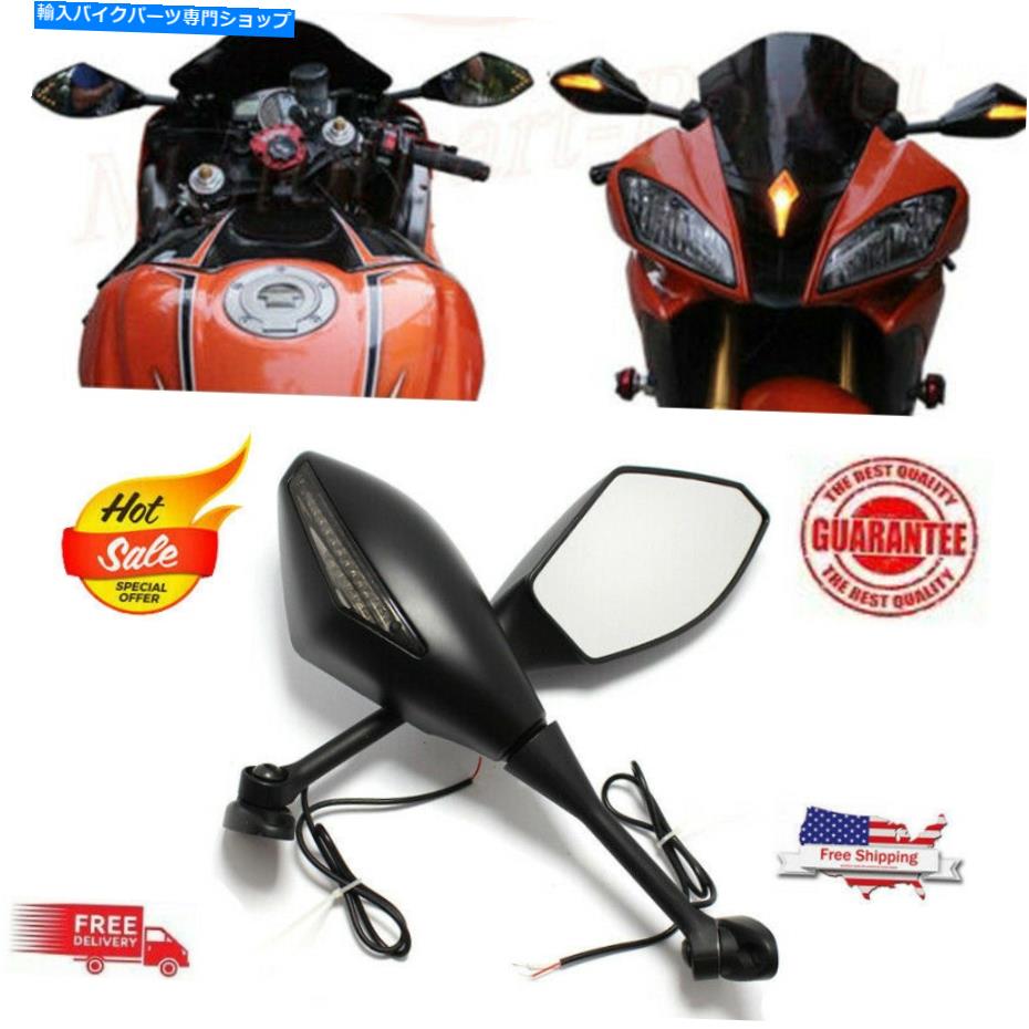 Mirror オートバイの統合ミラーLEDのHonda Suzuki GSX-R600 2003-17の回転信号 Motorcycle Integrated Mirrors LED Turn Signals For Honda Suzuki GSX-R600 2003-17