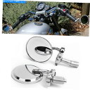 Mirror オートバイの背景3「ラウンドハンドル7/8」ミラーカフェレーサーボバークロームWUS Motorcycle Rearview 3" Round HandleBar 7/8" Mirrors Cafe Racer Bobber Chrome WUS