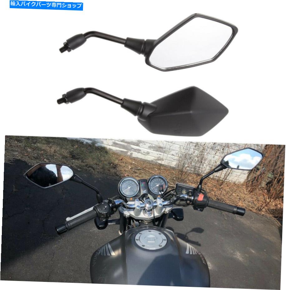 Mirror ۥ掠Τι˥С륪ȥХΥХåɥߥ顼10mm Black Universal Motorcycle Rearview Side Mirror Scooter 10mm For Honda Kawasaki