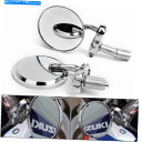 Mirror Chromeオートバイリアビュー3 "ラウンドハンドルバー7/8"カフェレーサーボッサー用ミラー Chrome Motorcycle Rearview 3" Round HandleBar 7/8" Mirrors For Cafe Racer Bobber