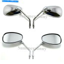 Mirror クロームオーバル10mmミラーペアセット調整可能なオートバイスクーターモープリサイブアメリカ CHROME OVAL 10MM MIRROR PA...