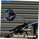 Mirror クロムオートバイCNCアルミ製背面サイドミラーラウンドロングステムユニバーサル Chrome Motorcycle CNC Aluminum Rearview Side Mirrors Round Long Stem Universal