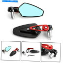 Mirror オートバイのための赤7/8 "アルミニウム背面図サイドミラーハンドルバーエンドユニバーサル Red 7/8" Aluminum Rear View Side Mirror Handle Bar End Universal For Motorcycle