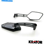 Mirror カスタムリアビューミラーヴィクトリーキングピンデラックス8ボールツアーネスのための黒いペア Custom Rear View Mirrors Black Pair For Victory Kingpin Deluxe 8-Ball Tour Ness