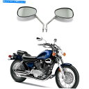 Mirror Yamaha V Star 650 xvs650 250 Aのための10mmのクロムオートバイの背面図サイドミラー 10MM Chrome Motorcycle Rear View Side Mirrors For Yamaha V Star 650 XVS650 250 A