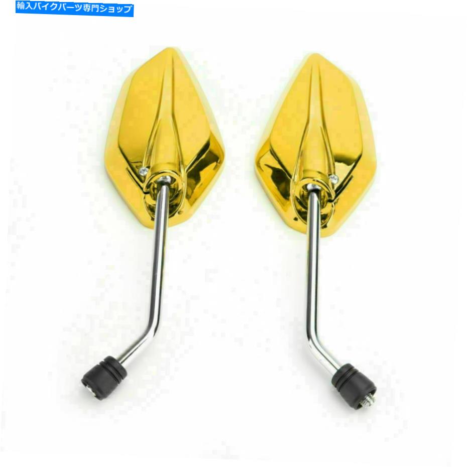 Mirror ゴールド10mmスレッドバイクミラーユニバーサルモーター/自転車/スクーターペア - CW F1 GOLD 10MM THREAD MOTORBIKE MIRRORS UNIVERSAL Motor/BIKE/SCOOTER PAIR - CW F1