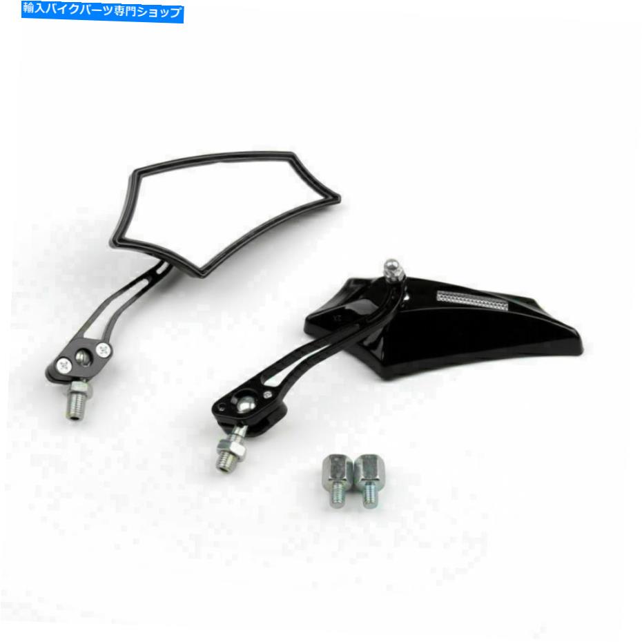 Mirror モトサイクルチョッパークルーザーストリート汚れバイクリアビューミラー8mmブラックフェデックス Motocycle Chopper Cruiser Street Dirt Bike Rear View Mirrors 8mm Black Fedex