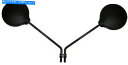 Mirror Honda SH 50 1985(50 CC)のミラー、ラウンド&ブラックのペア Pair Of Mirrors, Round & Black For Honda SH 50 1985 (50 CC)