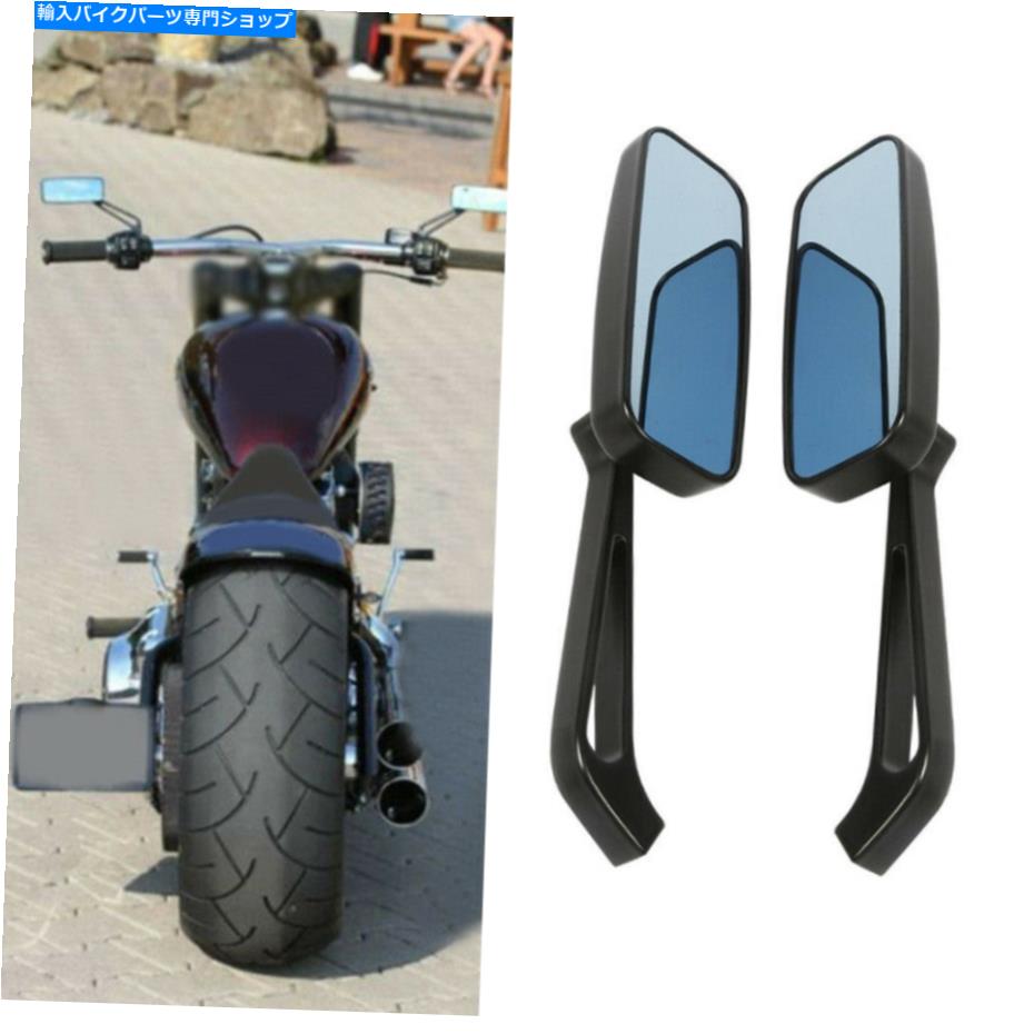 Mirror ハーレークルーザーボベルチョッパーのための黒い長方形のオートバイのミラー Black Rectangle Motorcycle Mirrors For Harley Cruiser Bobber Chopper Softail US