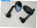Mirror オートバイブラックビレットバーエンドミラーセット Motorcycle Black Billet Bar End Mirror Set