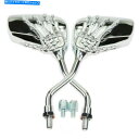 Mirror ヤマハロードスターウォリアーミッドナイトXV 1600 1700用クロームスカルリアビューミラー Chrome Skull Rearview Mirrors For Yamaha Road Star Warrior Midnight XV 1600 1700