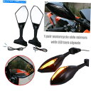 Mirror 2ピースのオートバイの背面図サイドミラーターン信号LEDのインジケータのインジケータがSuzukimjh2 2PCS Motorcycle Rear View Side Mirror Turn Signal LED Indicator For SuzukiMJH2