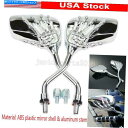 Mirror ヤマハV-STAR 650 950 1100 1300クラシックのための2倍クロームスカルリアビューミラー 2x Chrome Skull Rear View Mirrors for Yamaha V-Star 650 950 1100 1300 Classic