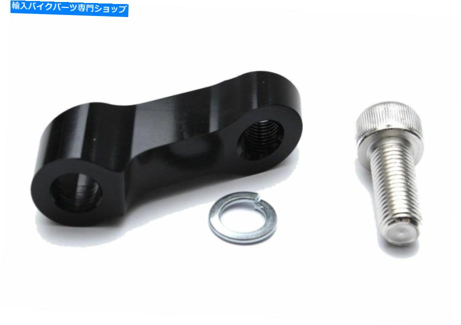 Mirror オートバイミラーエクステンダーブラック10mm右手スレッド Motorcycle Mirror Extender Black 1..