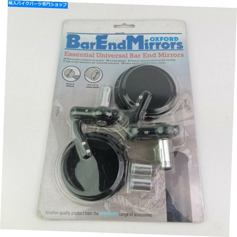 Mirror オックスフォードバーエンドミラー（ペア） - 7/8 "ハンドルバー - 68mm直径 - ブラックOX120 Oxford Bar End Mirrors ( Pair ) - 7/8" Handlebar - 68mm Diameter - BLACK OX120