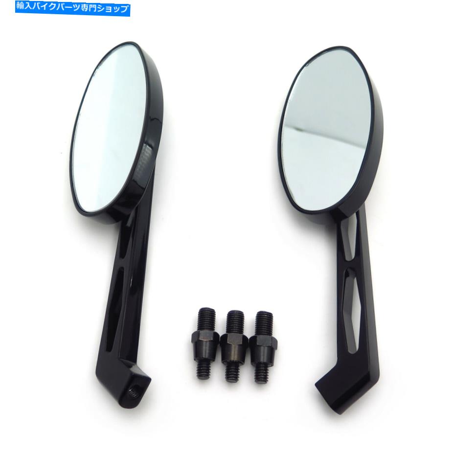 Mirror Hongk Black Oval Diamondレーシングミラー全てのホンダキ鈴木巡洋艦 HongK Black Oval Diamond..
