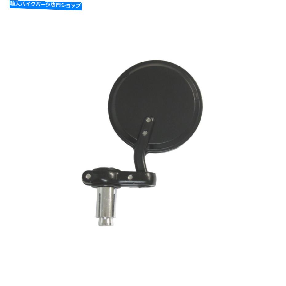 Mirror ミラーバーエンド黒ラウンド左手 Mirror Bar End Black Round Left Hand
