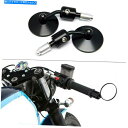 Mirror CNCラウンドブラックリアビューミラーセット7/8 "ハンドルバーズエンドオートバイ CNC Round Black Rear View Mirrors Set Custom for 7/8" Handlebars End Motorcycle