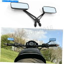 Mirror 黒い長方形のオートバイの背面サイドミラーボバーのクルーザーチョッパー8mm 10mm Black Rectangle Motorcycle Rearview Side Mirrors Bobber Cruiser Chopper 8mm 10mm