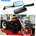 Mirror ハーレーナイトロッドスペシャルアメリカのためのボバーバーチョッパーオートバイの長方形サイドミラー Bobber Chopper Motorcycle Rectangle Side Mirrors For Harley Night Rod Special US