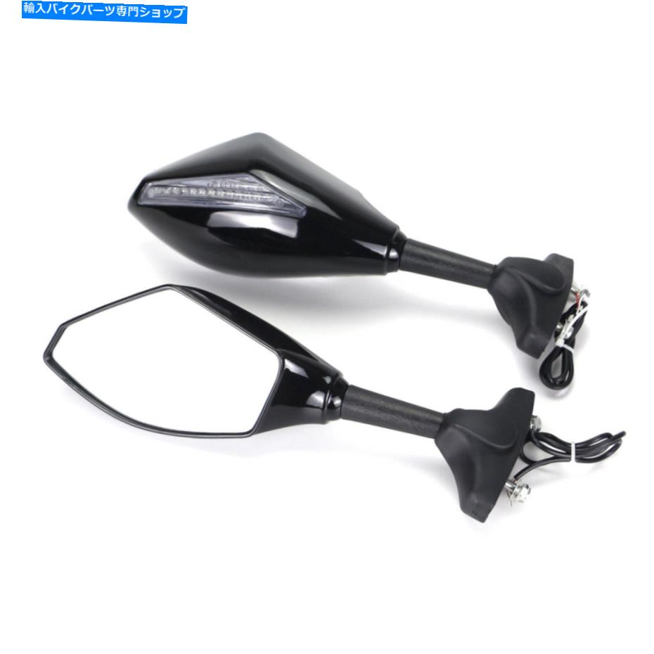 Mirror ヤマハYZF R6 1999-2008ブラックのためのターンビューサイドミラー Rearview Side Mirrors With Turn Signal LED For Yamaha YZF R6 1999-2008 Black