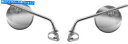 Mirror ミラー10mmクロムラウンド左右クランプオン(ペア) Mirrors 10mm Chrome Round Left and Right Clamp-on (Pair)